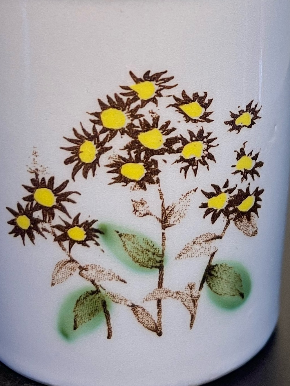 Vintage Boho Speckled Stoneware Floral Coffee Mug Cup Retro 70s Mid Century 10oz - Picture 6 of 10